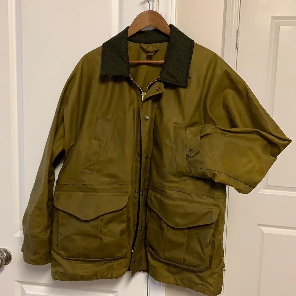 Filson LIKE NEW Waxed Field Jacket w/Wool Collar and Pockets